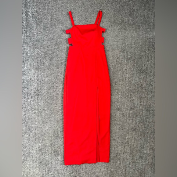 Lovers + Friends Red Front Slit Cutout Side Maxi Dress - Picture 1 of 9